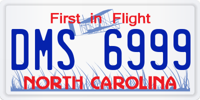 NC license plate DMS6999