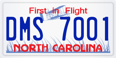 NC license plate DMS7001