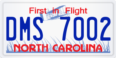 NC license plate DMS7002