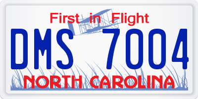 NC license plate DMS7004