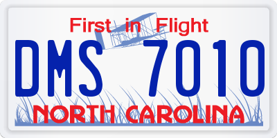NC license plate DMS7010