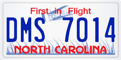 NC license plate DMS7014