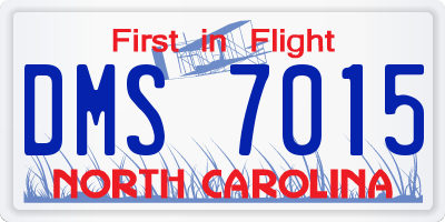 NC license plate DMS7015