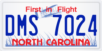 NC license plate DMS7024