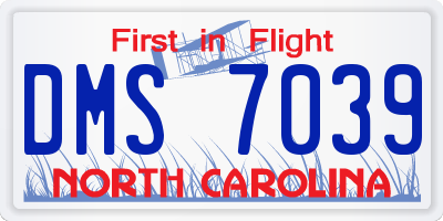 NC license plate DMS7039