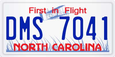 NC license plate DMS7041