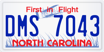 NC license plate DMS7043
