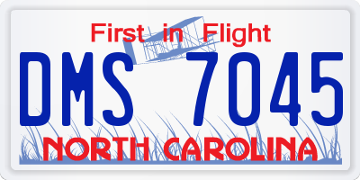 NC license plate DMS7045