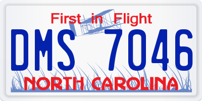 NC license plate DMS7046