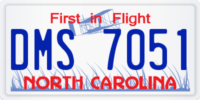 NC license plate DMS7051