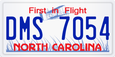NC license plate DMS7054