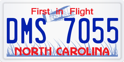 NC license plate DMS7055