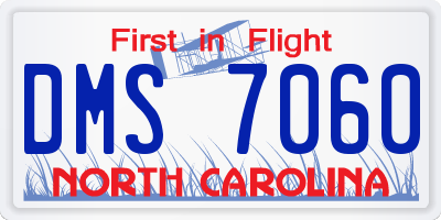 NC license plate DMS7060