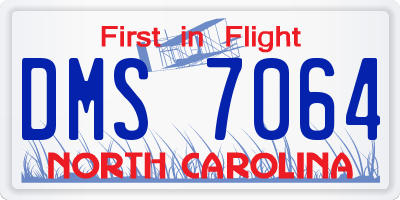 NC license plate DMS7064