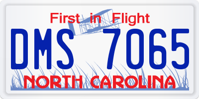 NC license plate DMS7065