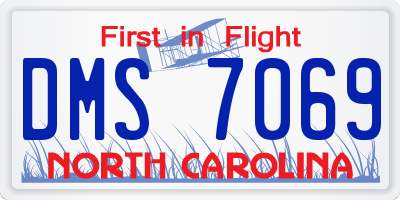 NC license plate DMS7069