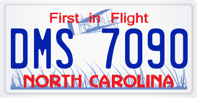 NC license plate DMS7090
