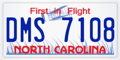 NC license plate DMS7108
