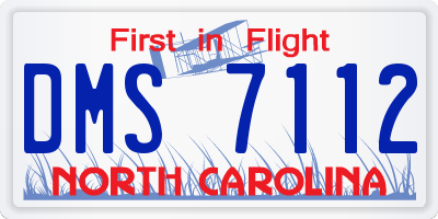 NC license plate DMS7112