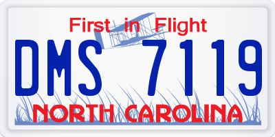 NC license plate DMS7119