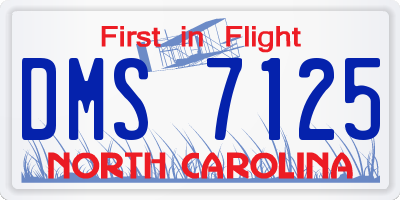 NC license plate DMS7125