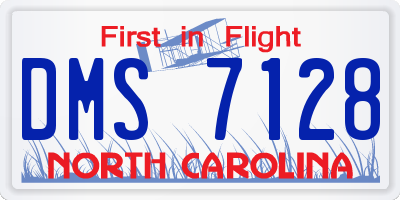 NC license plate DMS7128