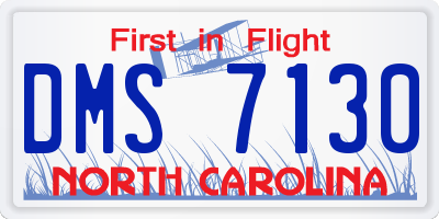 NC license plate DMS7130