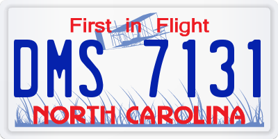 NC license plate DMS7131