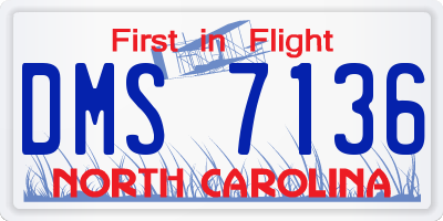 NC license plate DMS7136