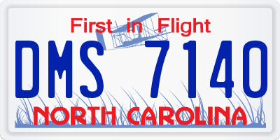 NC license plate DMS7140