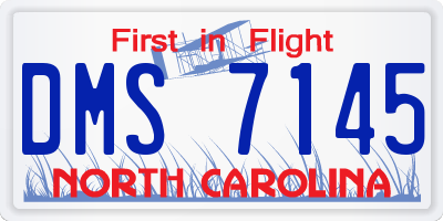 NC license plate DMS7145