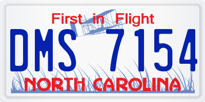 NC license plate DMS7154