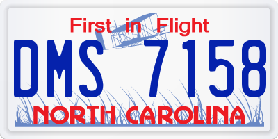 NC license plate DMS7158