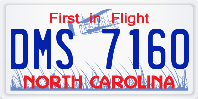NC license plate DMS7160