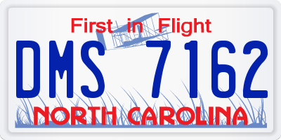 NC license plate DMS7162