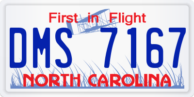 NC license plate DMS7167