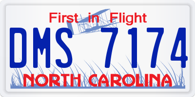 NC license plate DMS7174