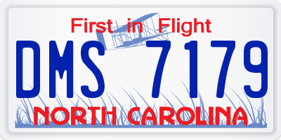 NC license plate DMS7179