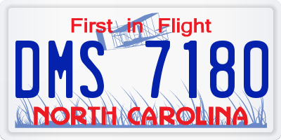 NC license plate DMS7180