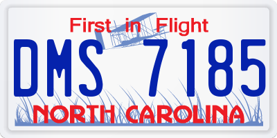 NC license plate DMS7185