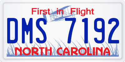 NC license plate DMS7192