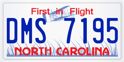 NC license plate DMS7195