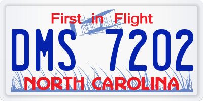 NC license plate DMS7202