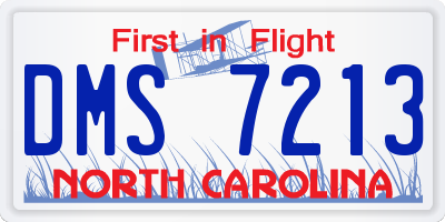 NC license plate DMS7213