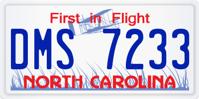 NC license plate DMS7233