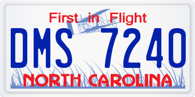 NC license plate DMS7240