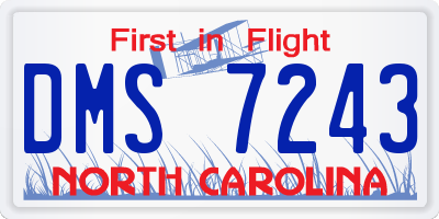 NC license plate DMS7243