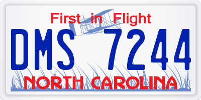 NC license plate DMS7244