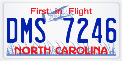 NC license plate DMS7246