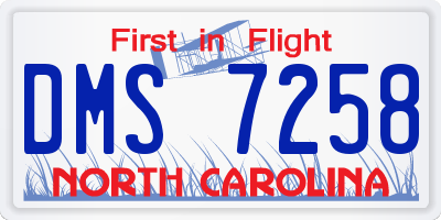 NC license plate DMS7258